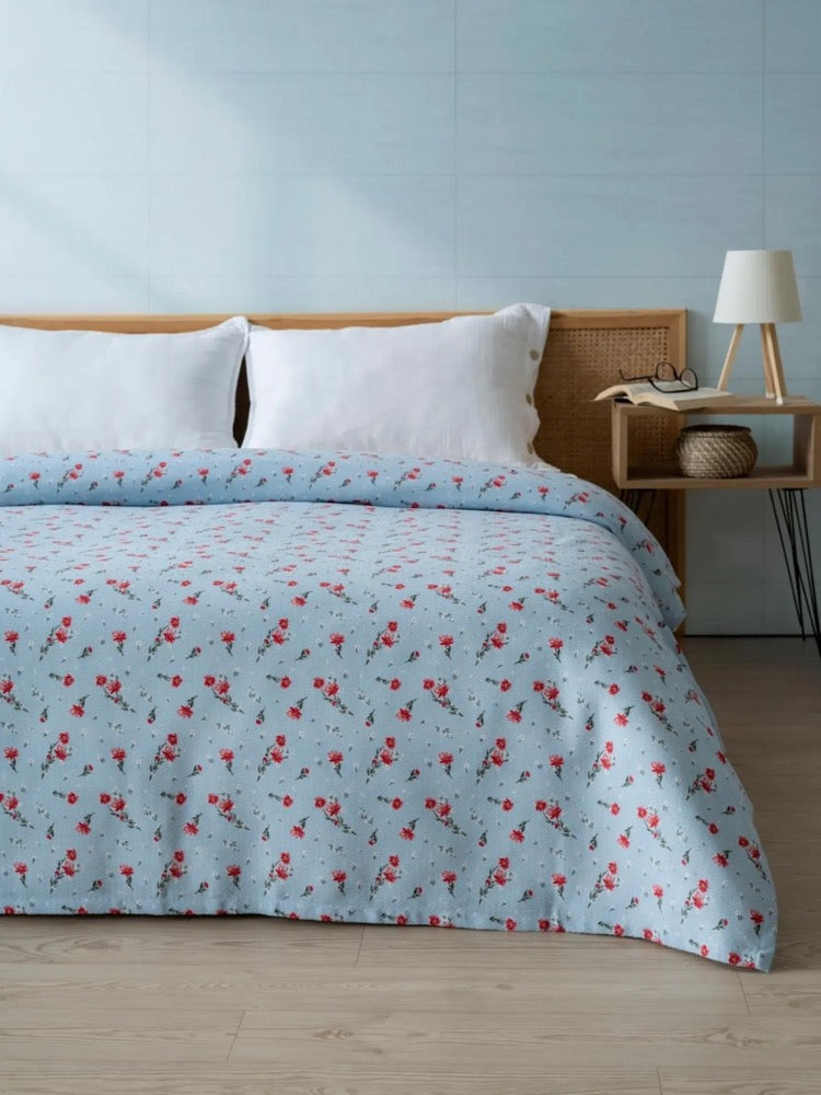 Blanket, Quilted, Bedspread | Lightweight Summer Blanket & Throw | Decorative Printed Bed Cover